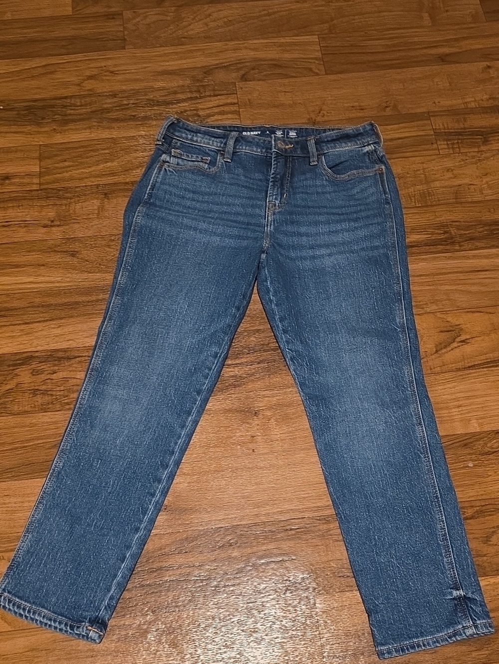Old Navy Women's Medium Blue Straight-Leg Jeans